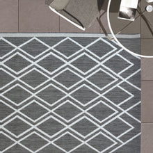 Load image into Gallery viewer, Grey Moroccan Trellis Washable Outdoor Rug - Ota
