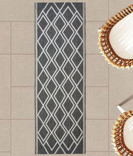 Load image into Gallery viewer, Grey Moroccan Trellis Washable Outdoor Rug - Ota