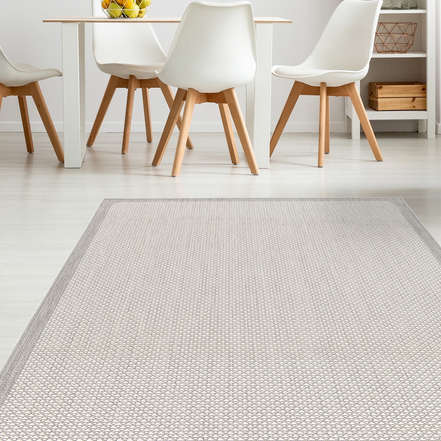 Washable Bordered Grey Indoor Outdoor Rug - Hydraflex