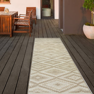 Natural Diamond Geometric Indoor Outdoor Rug - Hydraflex