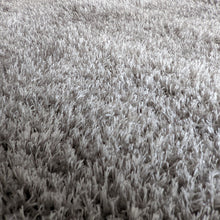 Load image into Gallery viewer, Grey Shimmering Polyester Shaggy Rug