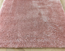 Load image into Gallery viewer, Blush Pink Shimmering Polyester Shaggy Rug - Heavy Deco
