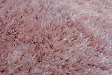 Load image into Gallery viewer, Blush Pink Shimmering Polyester Shaggy Rug - Heavy Deco