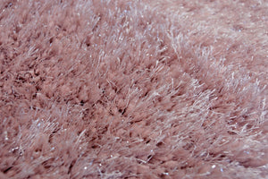 Blush Pink Shimmering Polyester Shaggy Rug - Heavy Deco