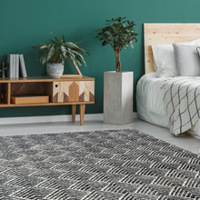 Load image into Gallery viewer, Grey Flecked Geometric Flatweave Rug - Neptune