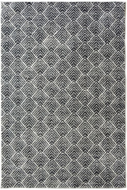 Grey Flecked Geometric Flatweave Rug - Neptune