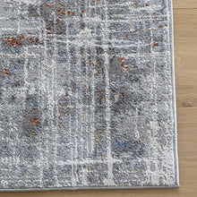 Load image into Gallery viewer, Grey and Terra Polyester Abstract Flatweave Rug - Orion