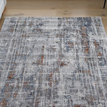 Load image into Gallery viewer, Grey and Terra Polyester Abstract Flatweave Rug - Orion