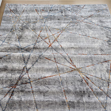 Load image into Gallery viewer, Grey and Terra Geometric Flatweave Rug - Orion