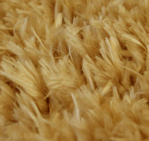 Ochre Yellow Shimmering Polyester Shaggy Rug - Dokka