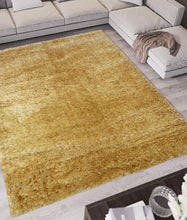 Load image into Gallery viewer, Ochre Yellow Shimmering Polyester Shaggy Rug - Dokka