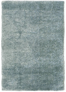 Duck Egg Blue Shimmering Polyester Shaggy Rug - Dokka