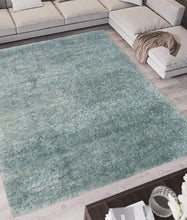 Load image into Gallery viewer, Duck Egg Blue Shimmering Polyester Shaggy Rug - Dokka