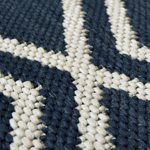 Navy Moroccan Trellis Washable Outdoor Rug - Ota