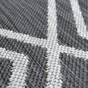 Grey Moroccan Trellis Washable Outdoor Rug - Ota