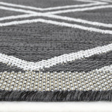 Load image into Gallery viewer, Grey Moroccan Trellis Washable Outdoor Rug - Ota