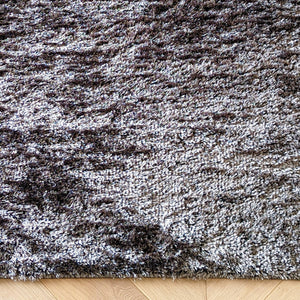 Grey Non Shed Shiney Polyester Shaggy Rugs - Lush