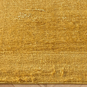 Ochre Yellow Polyester Shaggy Rugs - Lush
