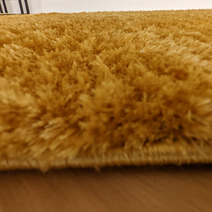 Ochre Yellow Polyester Shaggy Rugs - Lush