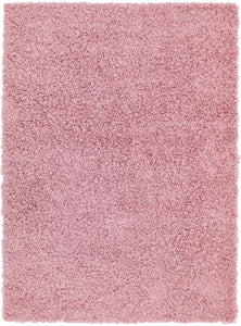 Baby Pink Non Shedding 25mm Cosy Shaggy Rug - Aras