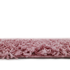 Baby Pink Non Shedding 25mm Cosy Shaggy Rug - Aras