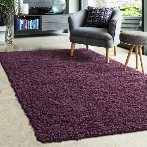 Purple Anti Shed 25mm Cosy Shaggy Rug - Aras