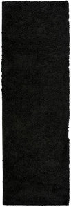 Jet Black 25mm Cosy Low Pile Shaggy Rug - Aras