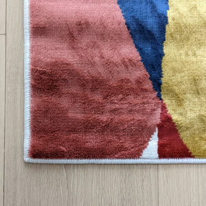 Multicoloured Retro Geometric Flatweave Area Rug - Bergen