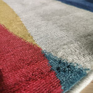 Multicoloured Retro Geometric Flatweave Area Rug - Bergen