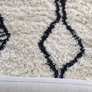 Long Ivory Berber Shaggy Runner Rug - Nivalli