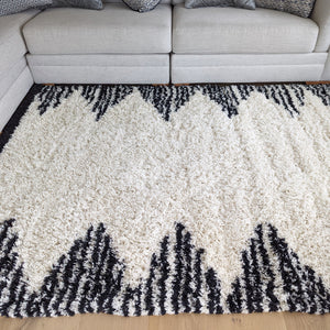 Long Ivory Tribal Berber Shaggy Runner Rugs - Nivalli