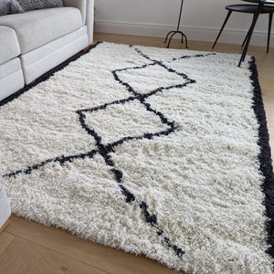 Super Soft Ivory Scandi 4.5cm Shaggy Rugs - Nivalli