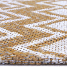 Load image into Gallery viewer, Gold Aztec Recycled Cotton Living Room Rug - Regen