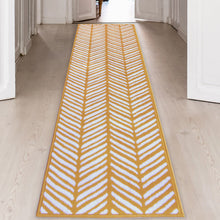 Load image into Gallery viewer, Ochre Herringbone Living Room Rug - Islay