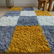 Load image into Gallery viewer, Ochre Yellow Patchwork Shaggy Rug - Oslo