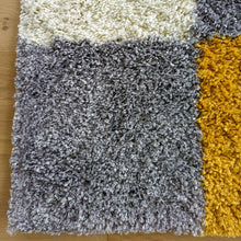 Load image into Gallery viewer, Ochre Yellow Patchwork Shaggy Rug - Oslo