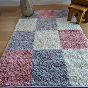 Blush Pink  Patchwork Rug - Oslo