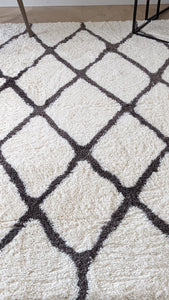 Ivory Moroccan Trellis Shaggy Hall Runner - Alaska