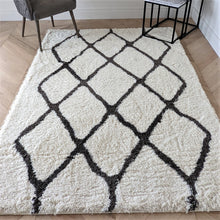 Load image into Gallery viewer, Ivory Moroccan Trellis Shaggy Rugs - Alaska