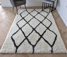 Load image into Gallery viewer, Ivory Moroccan Trellis Shaggy Rugs - Alaska
