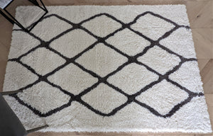 Ivory Moroccan Trellis Shaggy Rugs - Alaska
