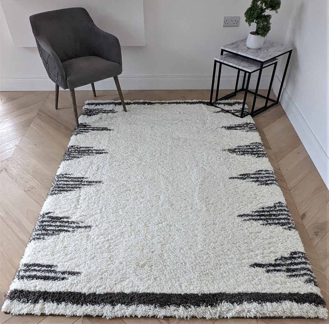 Ivory Berber Shaggy Runner Rugs - Alaska