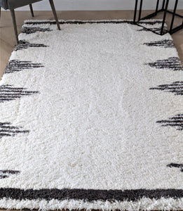 Ivory Tribal Soft Shaggy Rugs - Alaska