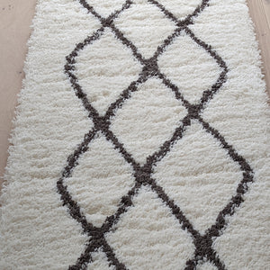 Ivory Moroccan Trellis Shaggy Rugs - Alaska
