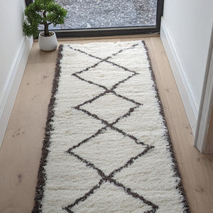 Ivory Scandi Berber Shaggy Runners - Alaska