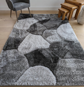 Grey Pebbles Shaggy Rugs - Verge