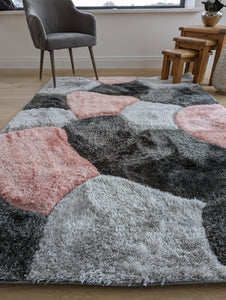 Blush Pink Pebbles Shaggy Rugs - Verge