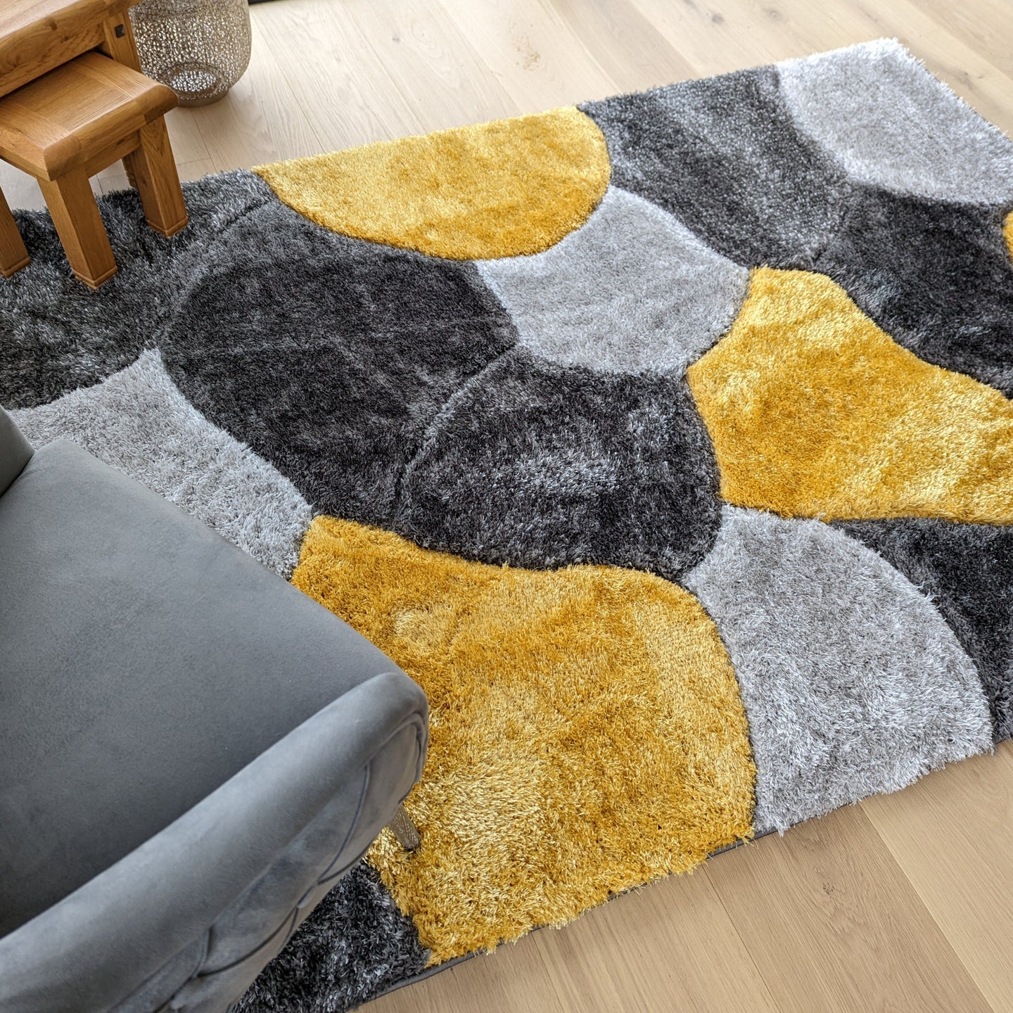 Ochre Pebbles Shaggy Rugs - Verge