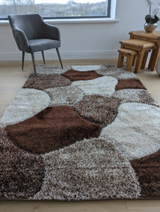 Brown Pebbles Shaggy Rugs - Verge