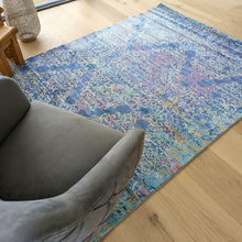 Load image into Gallery viewer, Navy Blue Damask Living Room Rug - Capella